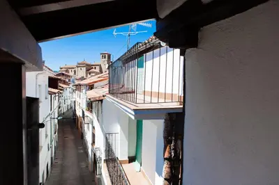 Un balcón o terraza de casa rural La Morucha de Hervás