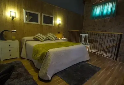 Cama o camas de una habitación en Aguamarina SPA Azagalla Rural