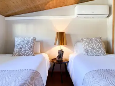Cama o camas de una habitación en Alojamientos Abuelo Teófilo - Valle del jerte