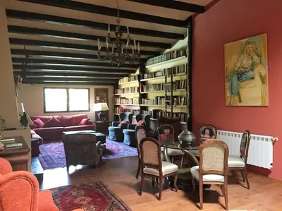 Zona de estar de Casa rural con piscina privada