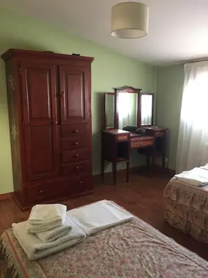 Cama o camas de una habitación en Casa rural con piscina privada