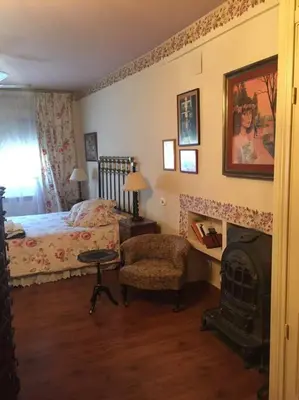 Cama o camas de una habitación en Casa rural con piscina privada