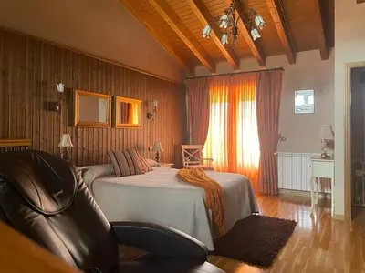 Cama o camas de una habitación en Ambar SPA. Azagalla Rural