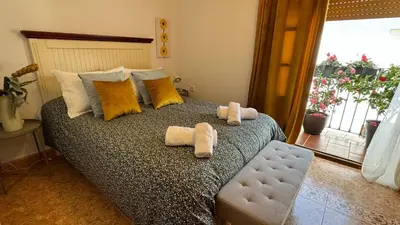 Cama o camas de una habitación en Casa Rural Las Camelias