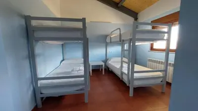 Cama o camas de una habitación en Albergue Villa de Salvatierra