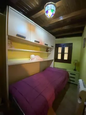 Cama o camas de una habitación en La herradura, acogedora casa en Montemayor del Río