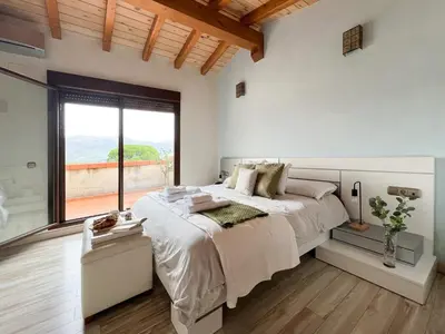 Cama o camas de una habitación en CASA VISTA SIERRA