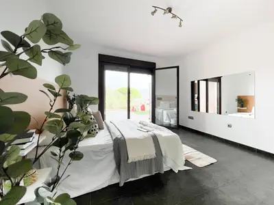 Cama o camas de una habitación en CASA VISTA SIERRA