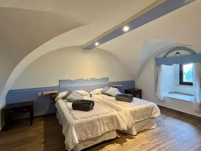 Cama o camas de una habitación en Casa Palacio El Trasquilon