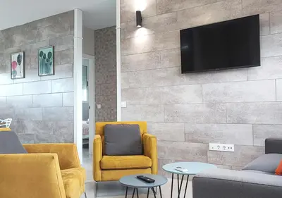 Una televisión o centro de entretenimiento en Ría Vale 1