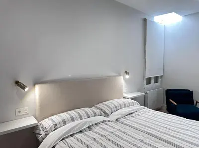 Cama o camas de una habitación en Apartamento Placentinos Centro Histórico