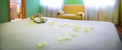 Cama o camas de una habitación en Café Bar Hotel Jefi