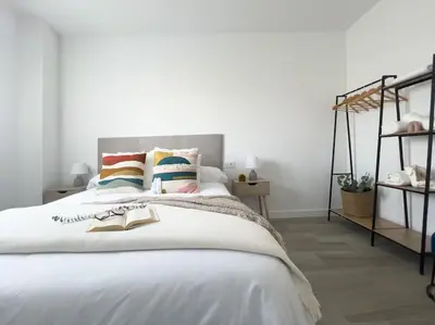 Cama o camas de una habitación en Apartamentos Gredos 202