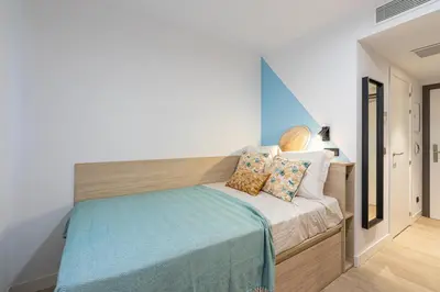 Cama o camas de una habitación en Micampus Salamanca Student Residence