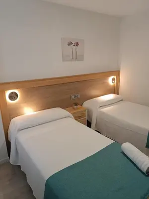 Cama o camas de una habitación en Apartamentos turisticos Ávila Puerta de San Isidro 1-4
