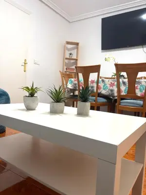 Una televisión o centro de entretenimiento en Residencial Leyra, Piso céntrico de 6 habitaciones, 8 camas