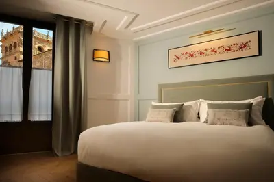 Cama o camas de una habitación en Eunice Hotel Gastronómico