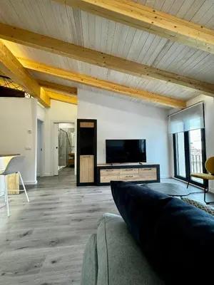 Una televisión o centro de entretenimiento en Apartamentos centro I.II