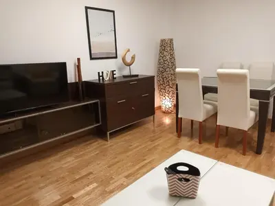 Una televisión o centro de entretenimiento en Alojamiento Fonseca