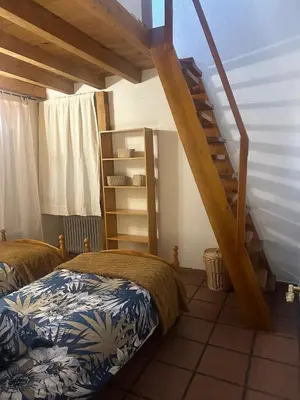 Cama o camas de una habitación en Casa Rural LA GUIJA