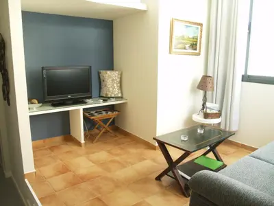 Una televisión o centro de entretenimiento en Solaz del Ambroz