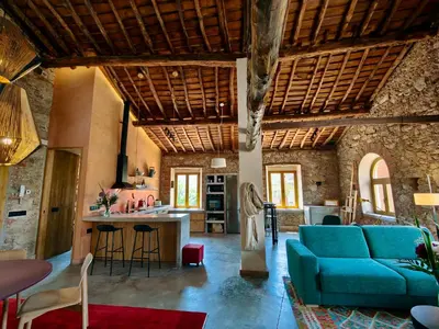 Zona de estar de Casa El Caney en Corazón de La Vera
