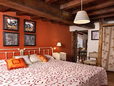 Cama o camas de una habitación en Apartamentos Rurales Los Vergeles