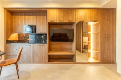 Una cocina o zona de cocina en Apartamentos Turísticos GÁLEA