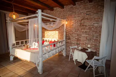Cama o camas de una habitación en Villas de Miranda