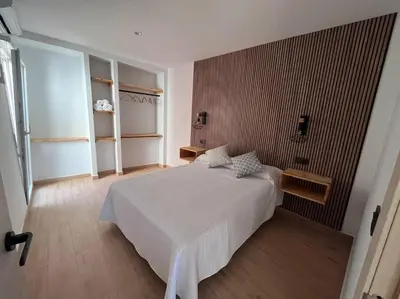 Cama o camas de una habitación en Apartamento casa rural en Abadía AT-CC-00850