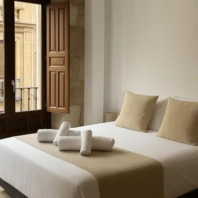 Cama o camas de una habitación en Rua Mayor MSuites
