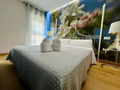 Cama o camas de una habitación en Apartamentos Suites Capitolio