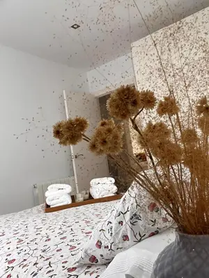 Cama o camas de una habitación en Casa Rural Las Candelas