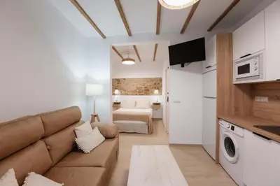 Una cocina o zona de cocina en Apartamento-estudio-Carvajal