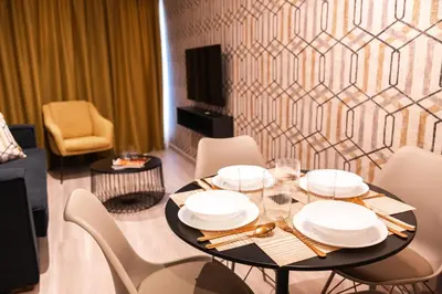 Zona de estar de Qazris Suites