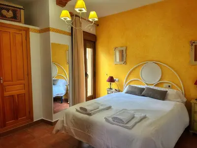 Cama o camas de una habitación en Los Naranjos de Jerte