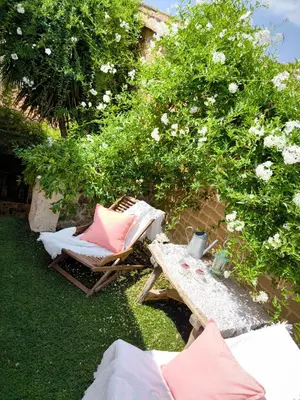 Jardín al aire libre en La Casita de Albino -jacuzzi-chimenea-museo