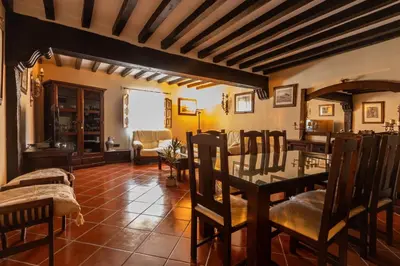 Zona de estar de La casona de la alberca