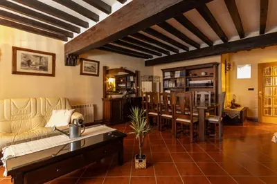 Zona de estar de La casona de la alberca