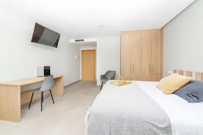 Cama o camas de una habitación en Hostal-SPA Mare Nostrum
