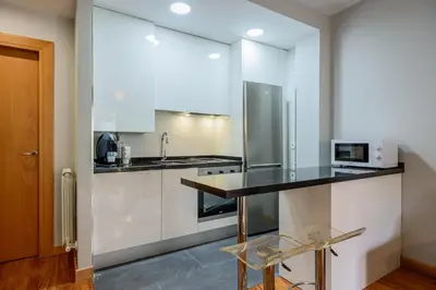 Una cocina o zona de cocina en San Nicolás parking gratuito