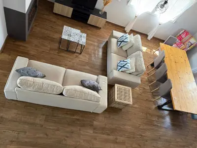 Zona de estar de La casa amarilla