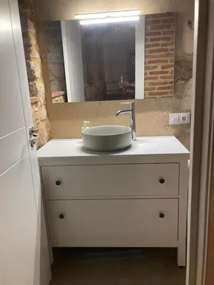 Un baño de Villa Manfarita - 3 casitas y un jardín hechos con mucho mimo!