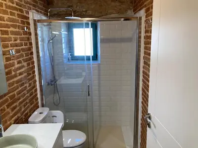 Un baño de Villa Manfarita - 3 casitas y un jardín hechos con mucho mimo!