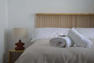 Cama o camas de una habitación en Sueños del Geoparque
