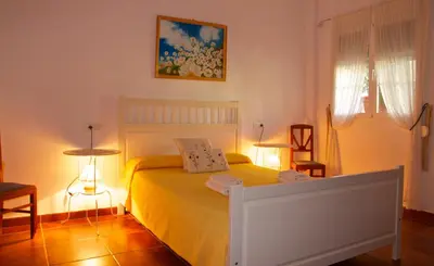 Cama o camas de una habitación en El balcón de Alange