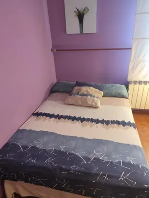Cama o camas de una habitación en Acogedora casa con jardín