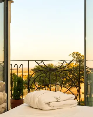 Cama o camas de una habitación en Hotel Rural Palacio Haza de la Concepción