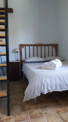Cama o camas de una habitación en Casa Rural Mar de Encinas