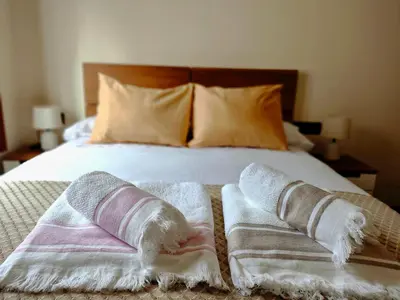 Cama o camas de una habitación en Vivienda Unifamiliar Ventana a la Clerecía